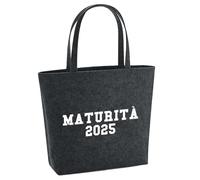huuraa acquirente Maturità 2025 Borsa regalo per la spesa 22 litri Feltro melange antracite Maturità 2025 Presente