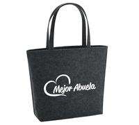 huuraa acquirente Mejor Abuela Borsa regalo per la spesa 22 litri Feltro melange antracite Mejor Abuela Presente