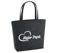 huuraa acquirente Mejor Papá Borsa regalo per la spesa 22 litri Feltro melange antracite Mejor Papá Presente