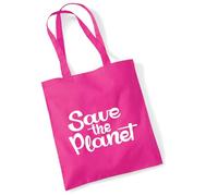 huuraa acquirente Save the Planet Schriftzug Borsa regalo in juta fucsia 10 litri cotone Save the Planet Schriftzug Attenzione
