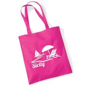 huuraa acquirente Sicily Borsa regalo in juta fucsia 10 litri cotone Sicily Attenzione