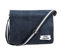 huuraa Borsa a tracolla Stop Racism Borsa regalo per laptop Vintage Navy 14 litri in tela Stop Racism Presente