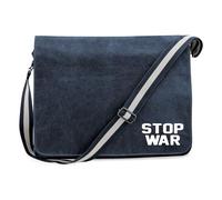 huuraa Borsa a tracolla Stop War Borsa regalo per laptop Vintage Navy 14 litri in tela Stop War Presente