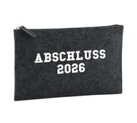 Huuraa Borsa da Toilette Abschluss 2026 Borsa Regalo per cosmetici in feltro Color Carbone da 1 litro Abschluss 2026 Presente