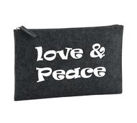 Huuraa Borsa da Toilette Amor y Paz 70s Borsa Regalo per cosmetici in feltro Color Carbone da 1 litro Amor y Paz 70s Presente