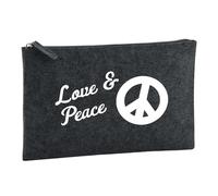 Huuraa Borsa da Toilette Amor y Paz Borsa Regalo per cosmetici in feltro Color Carbone da 1 litro Amor y Paz Presente
