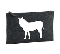 Huuraa Borsa da Toilette Asno Borsa Regalo per cosmetici in feltro Color Carbone da 1 litro Asno Presente