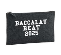 Huuraa Borsa da Toilette Baccalauréat 2025 Borsa Regalo per cosmetici in feltro Color Carbone da 1 litro Baccalauréat 2025 Presente