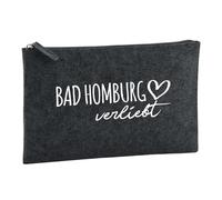 Huuraa Borsa da Toilette Bad Homburg VOR Der Höhe verliebt Borsa Regalo per cosmetici in feltro Color Carbone da 1 litro Bad Homburg VOR Der Höhe verliebt Presente