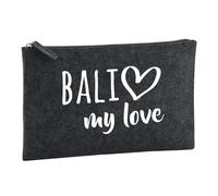 Huuraa Borsa da Toilette Bali my Love Borsa Regalo per cosmetici in feltro Color Carbone da 1 litro Bali my Love Presente
