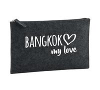 Huuraa Borsa da Toilette Bangkok my Love Borsa Regalo per cosmetici in feltro Color Carbone da 1 litro Bangkok my Love Presente