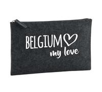 Huuraa Borsa da Toilette Belgium my Love Borsa Regalo per cosmetici in feltro Color Carbone da 1 litro Belgium my Love Presente