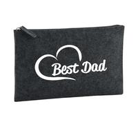 Huuraa Borsa da Toilette Best Dad Borsa Regalo per cosmetici in feltro Color Carbone da 1 litro Best Dad Presente