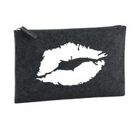 Huuraa Borsa da Toilette Boca Que BESA Borsa Regalo per cosmetici in feltro Color Carbone da 1 litro Boca Que BESA Presente