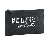 Huuraa Borsa da Toilette Buxtehude verliebt Borsa Regalo per cosmetici in feltro Color Carbone da 1 litro Buxtehude verliebt Presente