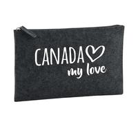 Huuraa Borsa da Toilette Canada my Love Borsa Regalo per cosmetici in feltro Color Carbone da 1 litro Canada my Love Presente