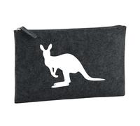 Huuraa Borsa da Toilette Canguro Borsa Regalo per cosmetici in feltro Color Carbone da 1 litro Canguro Presente