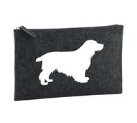 Huuraa Borsa da Toilette Cocker Spaniel Inglés Borsa Regalo per cosmetici in feltro Color Carbone da 1 litro Cocker Spaniel Inglés Presente