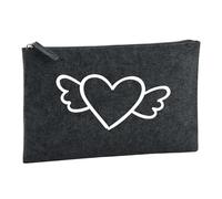 Huuraa Borsa da Toilette Corazón Borsa Regalo per cosmetici in feltro Color Carbone da 1 litro Corazón Presente