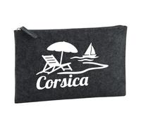Huuraa Borsa da Toilette Corsica Borsa Regalo per cosmetici in feltro Color Carbone da 1 litro Corsica Presente