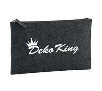 Huuraa Borsa da Toilette Deko King Krone Borsa Regalo per cosmetici in feltro Color Carbone da 1 litro Deko King Krone Presente