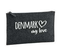 Huuraa Borsa da Toilette Denmark my Love Borsa Regalo per cosmetici in feltro Color Carbone da 1 litro Denmark my Love Presente