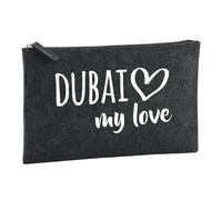 Huuraa Borsa da Toilette Dubai my Love Borsa Regalo per cosmetici in feltro Color Carbone da 1 litro Dubai my Love Presente
