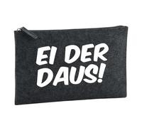 Huuraa Borsa da Toilette EI Der Daus Schriftzug Borsa Regalo per cosmetici in feltro Color Carbone da 1 litro EI Der Daus Schriftzug Presente