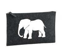 Huuraa Borsa da Toilette Elefante Borsa Regalo per cosmetici in feltro Color Carbone da 1 litro Elefante Presente