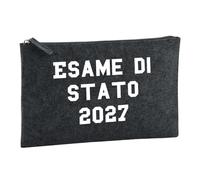 Huuraa Borsa da Toilette Esame di Stato 2027 Borsa Regalo per cosmetici in feltro Color Carbone da 1 litro Esame di Stato 2027 Presente