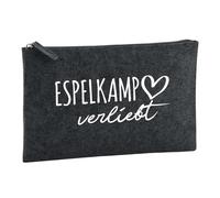 Huuraa Borsa da Toilette Espelkamp verliebt Borsa Regalo per cosmetici in feltro Color Carbone da 1 litro Espelkamp verliebt Presente