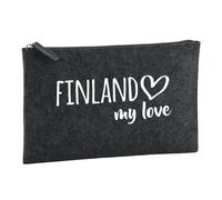 Huuraa Borsa da Toilette Finland my Love Borsa Regalo per cosmetici in feltro Color Carbone da 1 litro Finland my Love Presente