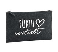Huuraa Borsa da Toilette Fürth verliebt Borsa Regalo per cosmetici in feltro Color Carbone da 1 litro Fürth verliebt Presente