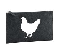 Huuraa Borsa da Toilette gallina Borsa Regalo per cosmetici in feltro Color Carbone da 1 litro gallina Presente
