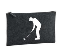 Huuraa Borsa da Toilette Golf Borsa Regalo per cosmetici in feltro Color Carbone da 1 litro Golf Presente