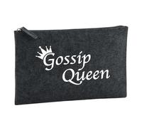 Huuraa Borsa da Toilette Gossip Queen Krone Borsa Regalo per cosmetici in feltro Color Carbone da 1 litro Gossip Queen Krone Presente
