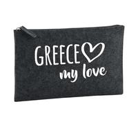 Huuraa Borsa da Toilette Greece my Love Borsa Regalo per cosmetici in feltro Color Carbone da 1 litro Greece my Love Presente