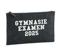 Huuraa Borsa da Toilette Gymnasieexamen 2025 Borsa Regalo per cosmetici in feltro Color Carbone da 1 litro Gymnasieexamen 2025 Presente
