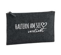 Huuraa Borsa da Toilette Haltern Am See verliebt Borsa Regalo per cosmetici in feltro Color Carbone da 1 litro Haltern Am See verliebt Presente