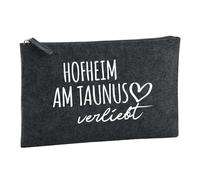 Huuraa Borsa da Toilette Hofheim Am Taunus verliebt Borsa Regalo per cosmetici in feltro Color Carbone da 1 litro Hofheim Am Taunus verliebt Presente