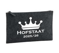 Huuraa Borsa da Toilette Hofstaat 2025/26 Borsa Regalo per cosmetici in feltro Color Carbone da 1 litro Hofstaat 2025/26 Presente