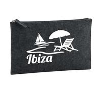 Huuraa Borsa da Toilette Ibiza Borsa Regalo per cosmetici in feltro Color Carbone da 1 litro Ibiza Presente