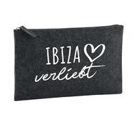 Huuraa Borsa da Toilette Ibiza verliebt Borsa Regalo per cosmetici in feltro Color Carbone da 1 litro Ibiza verliebt Presente