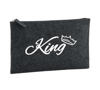 Huuraa Borsa da Toilette King Krone Borsa Regalo per cosmetici in feltro Color Carbone da 1 litro King Krone Presente
