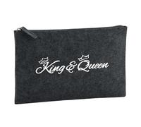 Huuraa Borsa da Toilette King & Queen Krone Borsa Regalo per cosmetici in feltro Color Carbone da 1 litro King & Queen Krone Presente