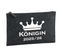 Huuraa Borsa da Toilette Königin 2025/26 Borsa Regalo per cosmetici in feltro Color Carbone da 1 litro Königin 2025/26 Presente