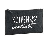 Huuraa Borsa da Toilette Köthen Anhalt verliebt Borsa Regalo per cosmetici in feltro Color Carbone da 1 litro Köthen Anhalt verliebt Presente