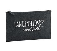 Huuraa Borsa da Toilette Langenfeld (Rheinland) verliebt Borsa Regalo per cosmetici in feltro Color Carbone da 1 litro Langenfeld (Rheinland) verliebt Presente