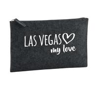Huuraa Borsa da Toilette Las Vegas my Love Borsa Regalo per cosmetici in feltro Color Carbone da 1 litro Las Vegas my Love Presente