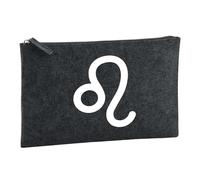 Huuraa Borsa da Toilette Leo Borsa Regalo per cosmetici in feltro Color Carbone da 1 litro Leo Presente